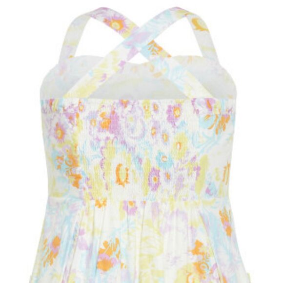 NWT City Chic White Floral Sweetheart Pleat Front Midi Dress 24 - Picture 9 of 12